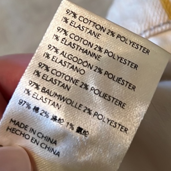 🎉HP🎉. 19. Anthropologie Pilcro High Rise Denim Shorts /Mustard & Cream Stripes - Picture 13 of 16